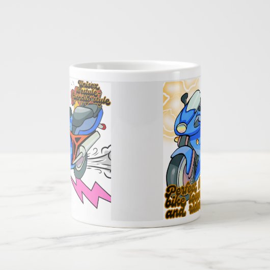 Minimale Fahrradgrafik  Jumbo-Tasse (Vorderseite)