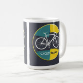 Minimale Fahrradillustration – Kaffeetasse (VorderseiteRechts)
