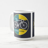 Minimale Fahrradillustration – Kaffeetasse (Vorderseite Links)