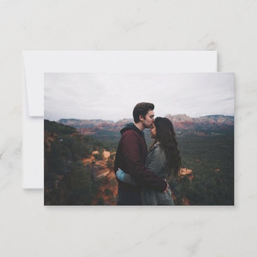 Minimale Fall Wasserfarbenleaf Save the Date Karte (Rückseite)