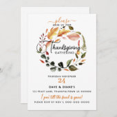 Minimale Fall Wreath Erntedank-Ansammlung Einladung (Vorne/Hinten)