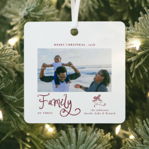 Minimale Familie Foto Whimsical Frohe Weihnachten Ornament Aus Metall