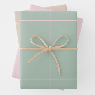 Minimale Farb-Gitter-Prüfstruktur Geschenkpapier Set