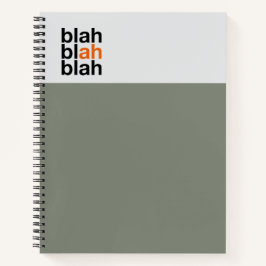 Minimale Farbblock-Notizbuch – Blah Blah Blah Notizblock