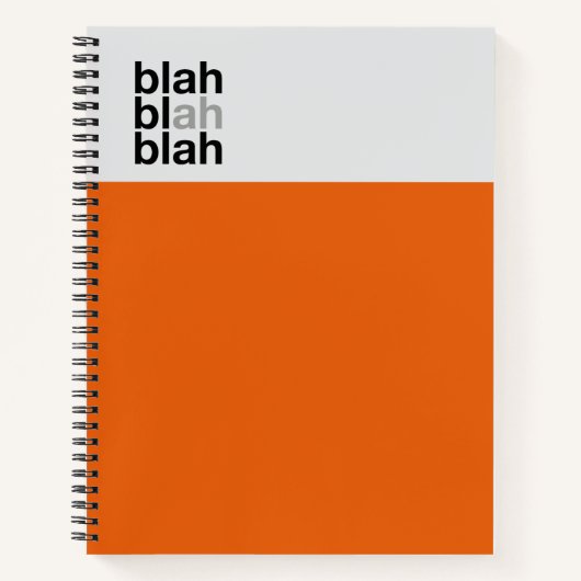 Minimale Farbblock-Notizbuch – Blah Blah Blah Notizblock (Vorderseite)