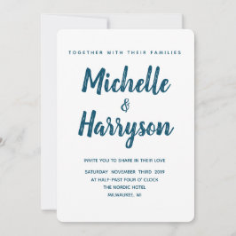 Minimale Farbe | Blau | Einladung zur Hochzeit