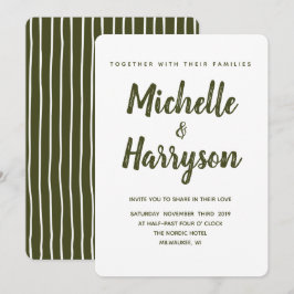 Minimale Farbe | Dunkelgrün | Einladung zur Hochze