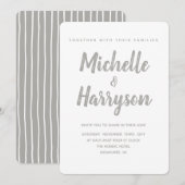 Minimale Farbe | Light Gray | Einladung zur Hochze (Vorne/Hinten)