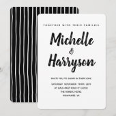 Minimale Farbe | Schwarz | Einladung zur Hochzeit (Vorne/Hinten)