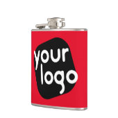 Minimale Farbeinstellung für moderne Markenhinweis Flachmann (Links)