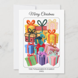Minimale farbenfrohe Geschenke Feiertagskarte