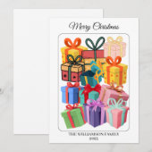 Minimale farbenfrohe Geschenke Feiertagskarte (Vorne/Hinten)