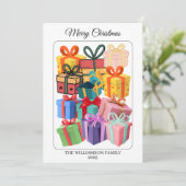 Minimale farbenfrohe Geschenke Feiertagskarte (Stehend Vorderseite)