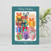 Minimale farbenfrohe Geschenke Feiertagskarte (Stehend Vorderseite)
