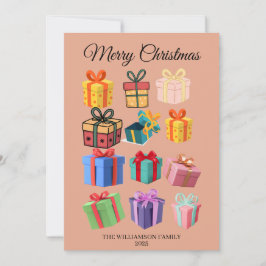 Minimale farbenfrohe Geschenke Feiertagskarte