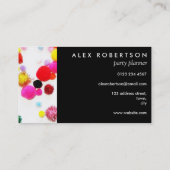 Minimale farbenfrohe Pom Pom Visitenkarte (Rückseite)