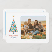 Minimale farbenfrohe Weihnachtsbaumkarte (Vorne/Hinten)