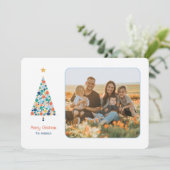 Minimale farbenfrohe Weihnachtsbaumkarte (Stehend Vorderseite)