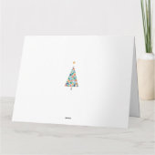 Minimale farbenfrohe Weihnachtsbaumkarte Karte (Rückseite)