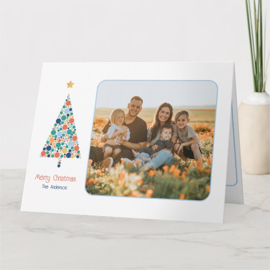 Minimale farbenfrohe Weihnachtsbaumkarte Karte (Vorderseite)