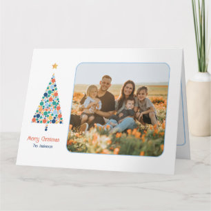 Minimale farbenfrohe Weihnachtsbaumkarte Karte