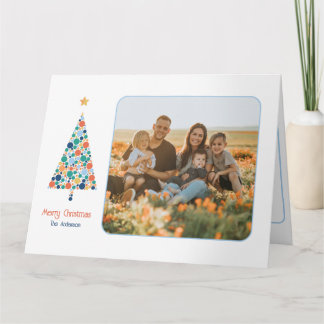 Minimale farbenfrohe Weihnachtsbaumkarte Karte