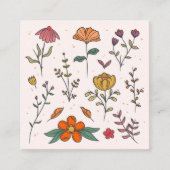 Minimale farbige Blume Weibliche Sauberkeit Quadratische Visitenkarte (Vorderseite)