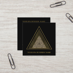 Minimale Farbige Goldene Dreiecks Heilige Geometri Quadratische Visitenkarte