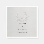 Minimale Faux-Blind-Deboss-Baumwoll-Hochzeitsservi Serviette (Vorderseite)