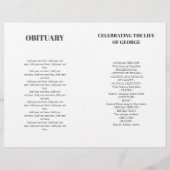 Minimale Feier des Foto-Beerdigungsprogramms (Rückseite)