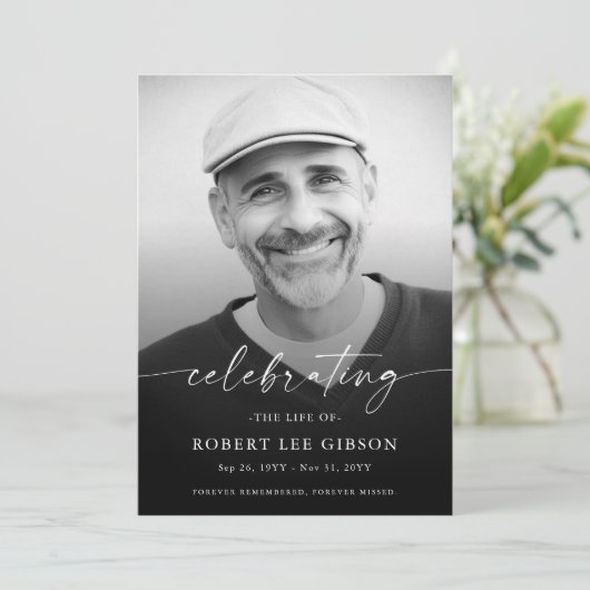 Minimale Feier des Foto-Beerdigungsprogramms Programm (Stehend Vorderseite)