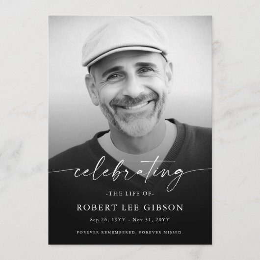 Minimale Feier des Foto-Beerdigungsprogramms Programm (Vorderseite)