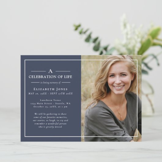 Minimale Feier zum Gedenken an das Leben (Stehend Vorderseite)