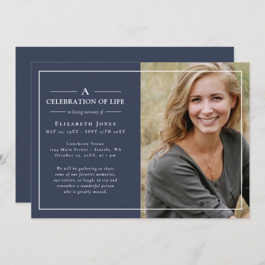 Minimale Feier zum Gedenken an das Leben (Vorne/Hinten)