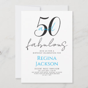 Minimale Fifty and Fabulous 50. Geburtstagsfeier Einladung