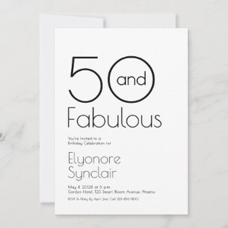 Minimale Fifty and Fabulous 50. Geburtstagsfeier Einladung