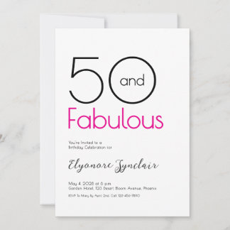 Minimale Fifty and Fabulous 50. Geburtstagsfeier Einladung