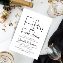Minimale Fifty and Fabulous 50. Geburtstagsfeier