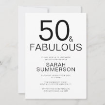 Minimale Fifty und Fabulous 50. Geburtstagsfeier