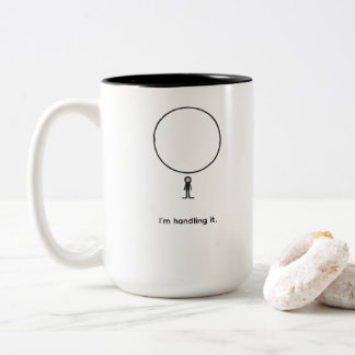 Minimale Figur unter Druck - Abstrakte Linienkunst Zweifarbige Tasse