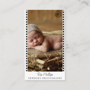 Minimale Filmstreifen Neugeborenen-Fotografie  Visitenkarte