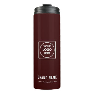 Minimale Firmenlogo Burgundy Geschäftswerbung Thermosbecher