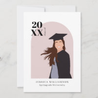 Minimale flache Portrait Pink Arch Graduation Part