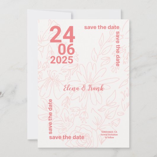 Minimale Flachkarte Save the Date (Vorderseite)