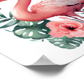 Minimale Flamingo Aquarellkunst Poster (Ecke)