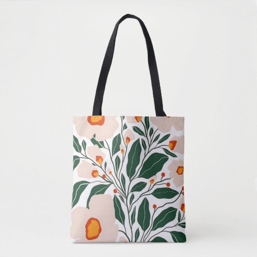 Minimale florale botanische Muster-Tasche Tasche (Vorderseite)