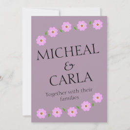 Minimale florale Hochzeit Einladung