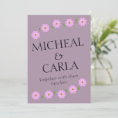 Minimale florale Hochzeit Einladung (Stehend Vorderseite)
