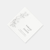 Minimale Florale Hochzeits-Einladung Serviette (Ecke)