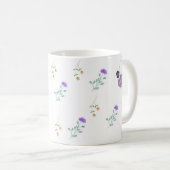 Minimale Florale Kaffeetasse Weiß (VorderseiteRechts)